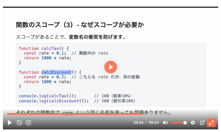 学習コンテンツ一覧のスクリーンショット
